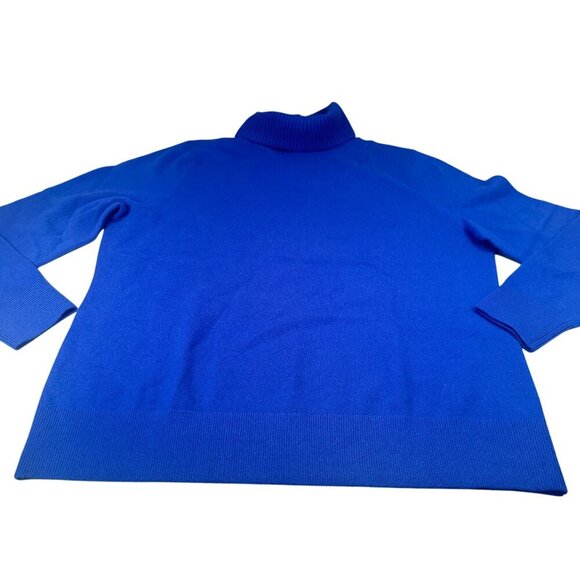 Lands End Sweaters - Lands End Cashmere Turtleneck Sweater Women Knit Long Sleeve Royal Blue XL